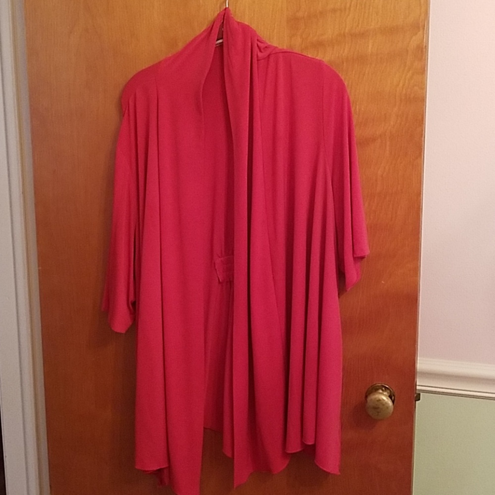 Susan Graver Liquid Knit Cascade Front Cardigan